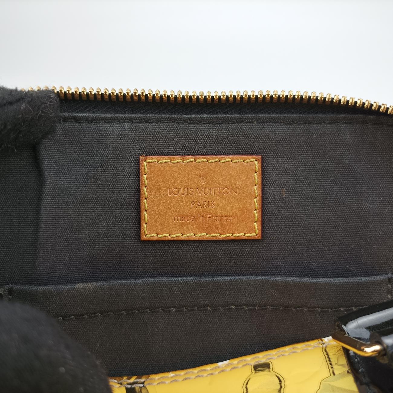 Pre-owned Louis Vuitton Nicolas Squiere Sticker Alma BB Ivory x black x multicolor Vernis M50419 shoulderbag | stylenewstar