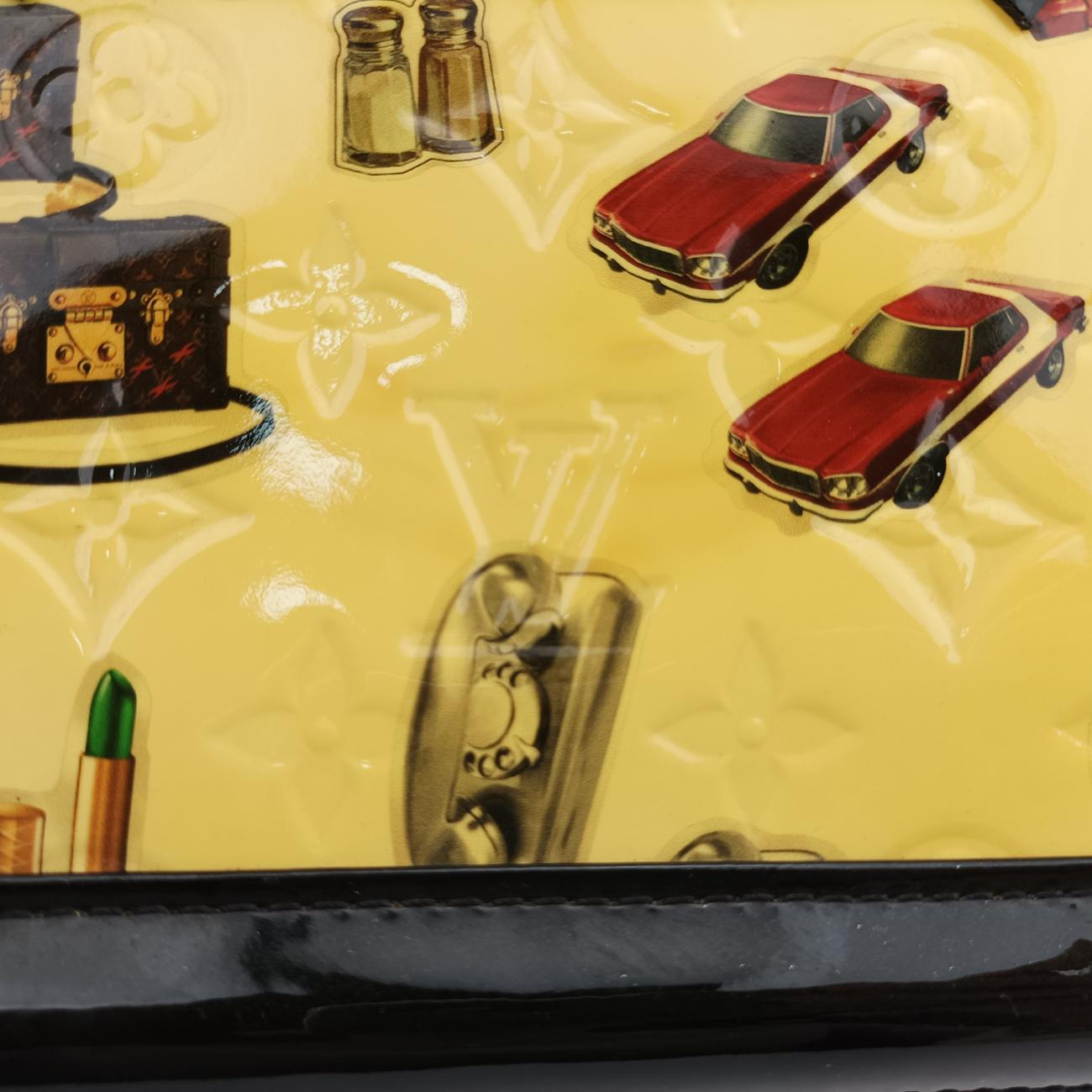 Pre-owned Louis Vuitton Nicolas Squiere Sticker Alma BB Ivory x black x multicolor Vernis M50419 shoulderbag | stylenewstar