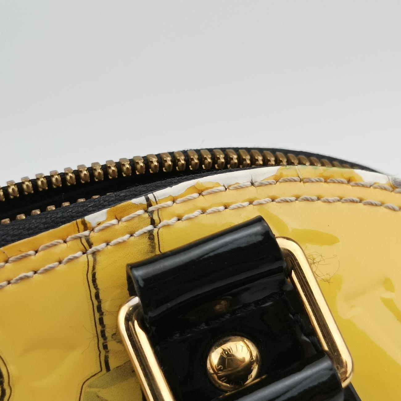 Pre-owned Louis Vuitton Nicolas Squiere Sticker Alma BB Ivory x black x multicolor Vernis M50419 shoulderbag | stylenewstar