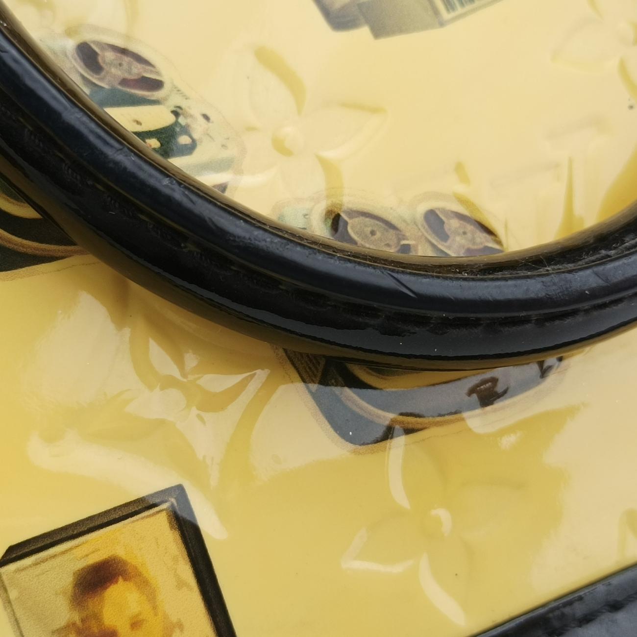 Pre-owned Louis Vuitton Nicolas Squiere Sticker Alma BB Ivory x black x multicolor Vernis M50419 shoulderbag | stylenewstar