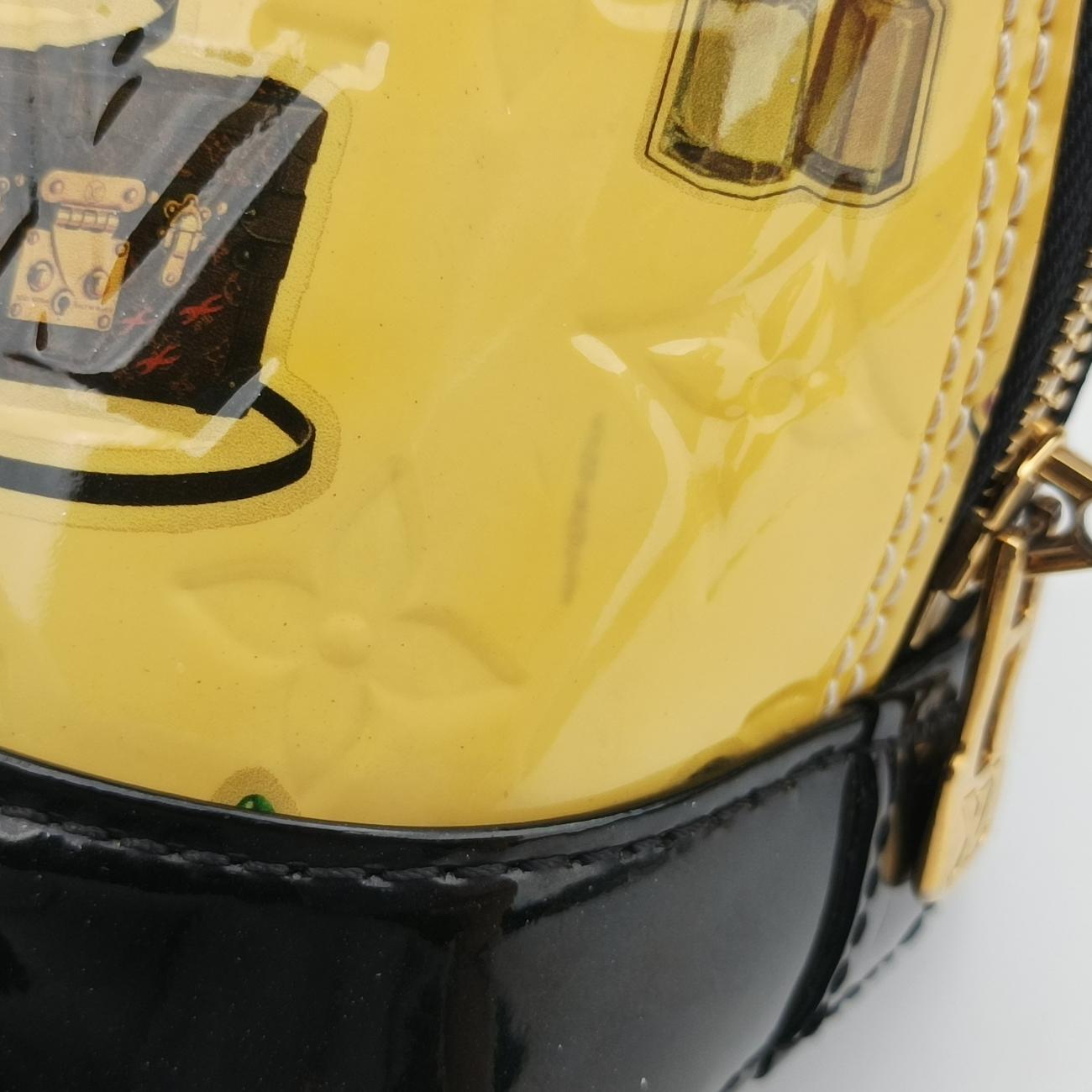 Pre-owned Louis Vuitton Nicolas Squiere Sticker Alma BB Ivory x black x multicolor Vernis M50419 shoulderbag | stylenewstar