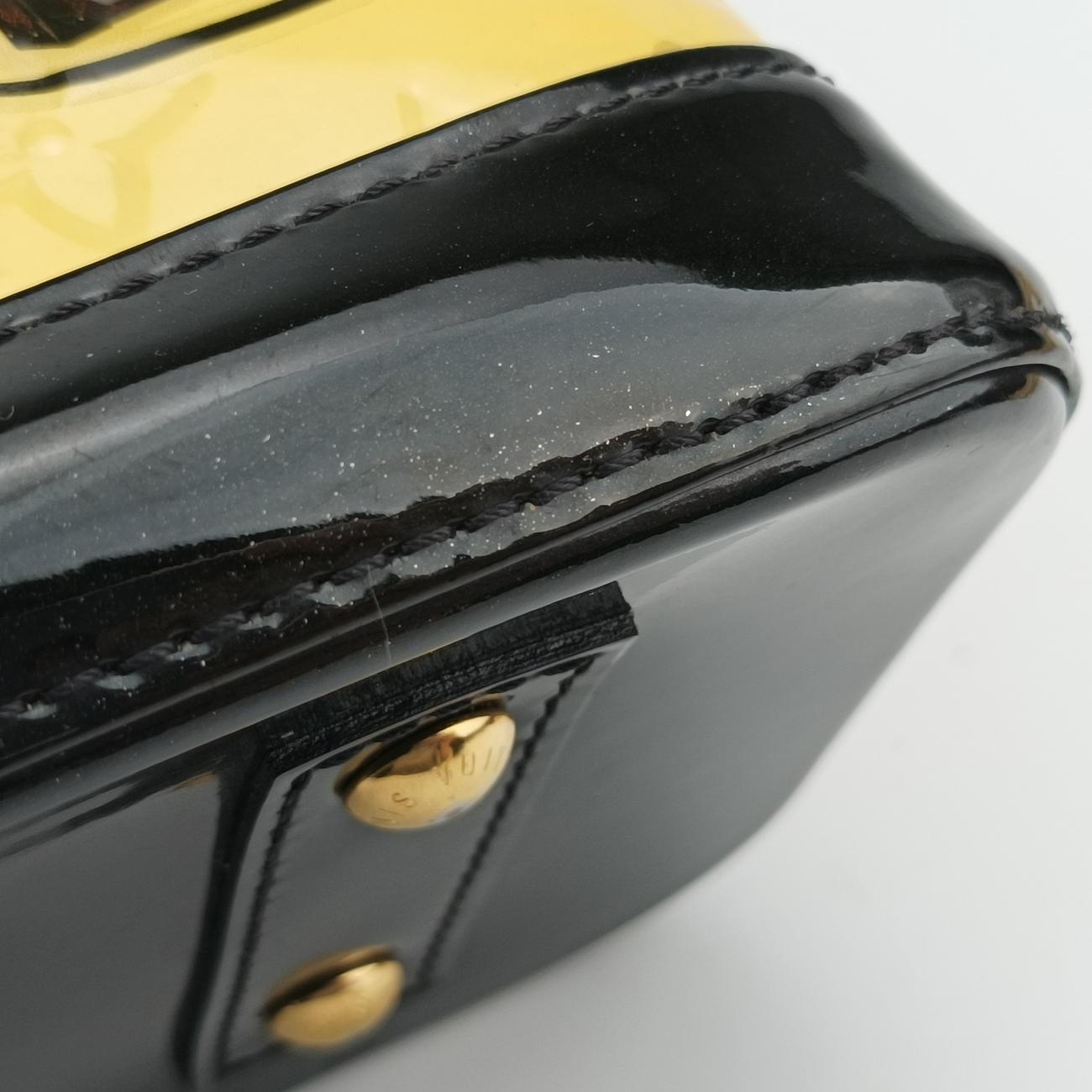 Pre-owned Louis Vuitton Nicolas Squiere Sticker Alma BB Ivory x black x multicolor Vernis M50419 shoulderbag | stylenewstar