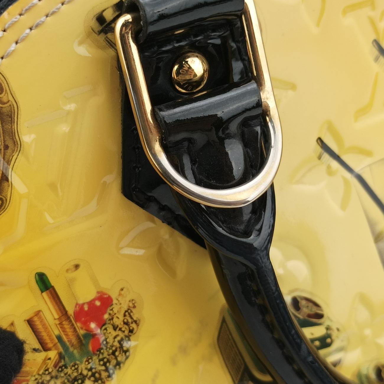 Pre-owned Louis Vuitton Nicolas Squiere Sticker Alma BB Ivory x black x multicolor Vernis M50419 shoulderbag | stylenewstar