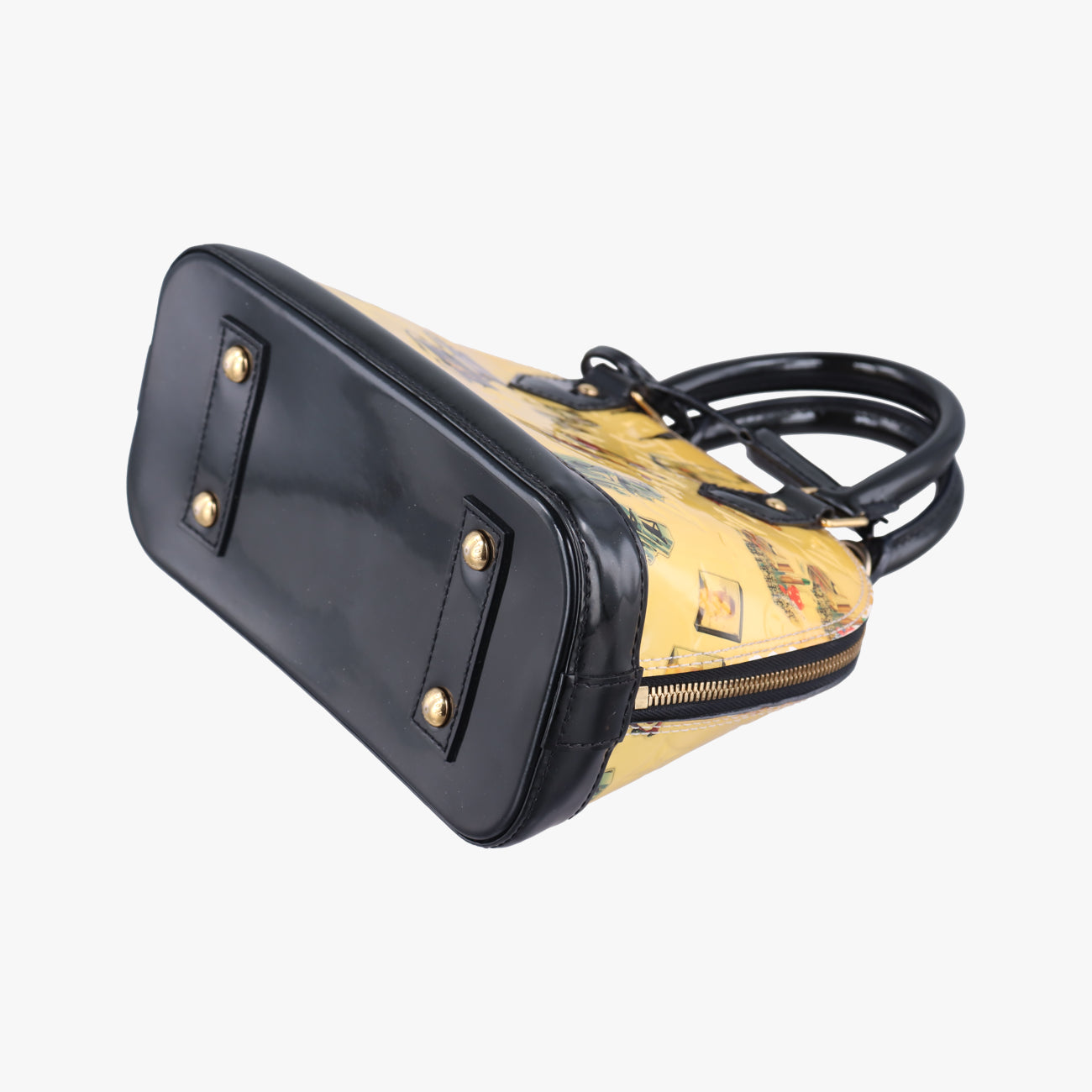 Pre-owned Louis Vuitton Nicolas Squiere Sticker Alma BB Ivory x black x multicolor Vernis M50419 shoulderbag | stylenewstar