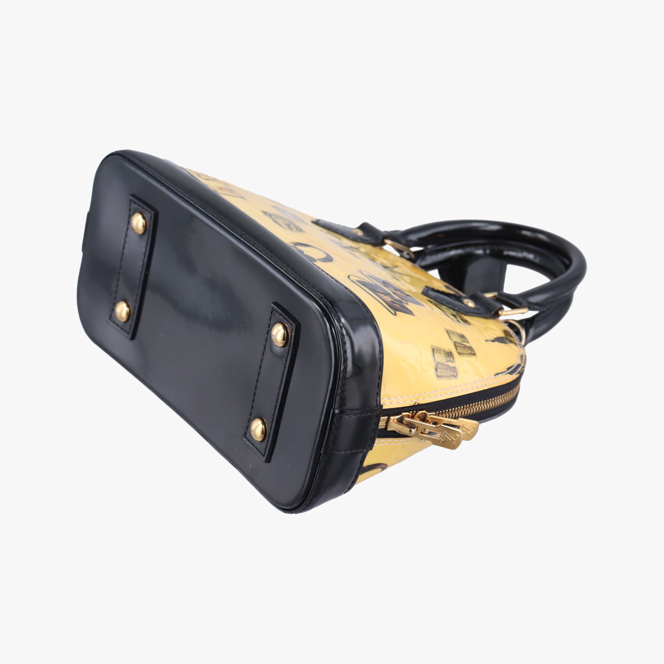 Pre-owned Louis Vuitton Nicolas Squiere Sticker Alma BB Ivory x black x multicolor Vernis M50419 shoulderbag | stylenewstar