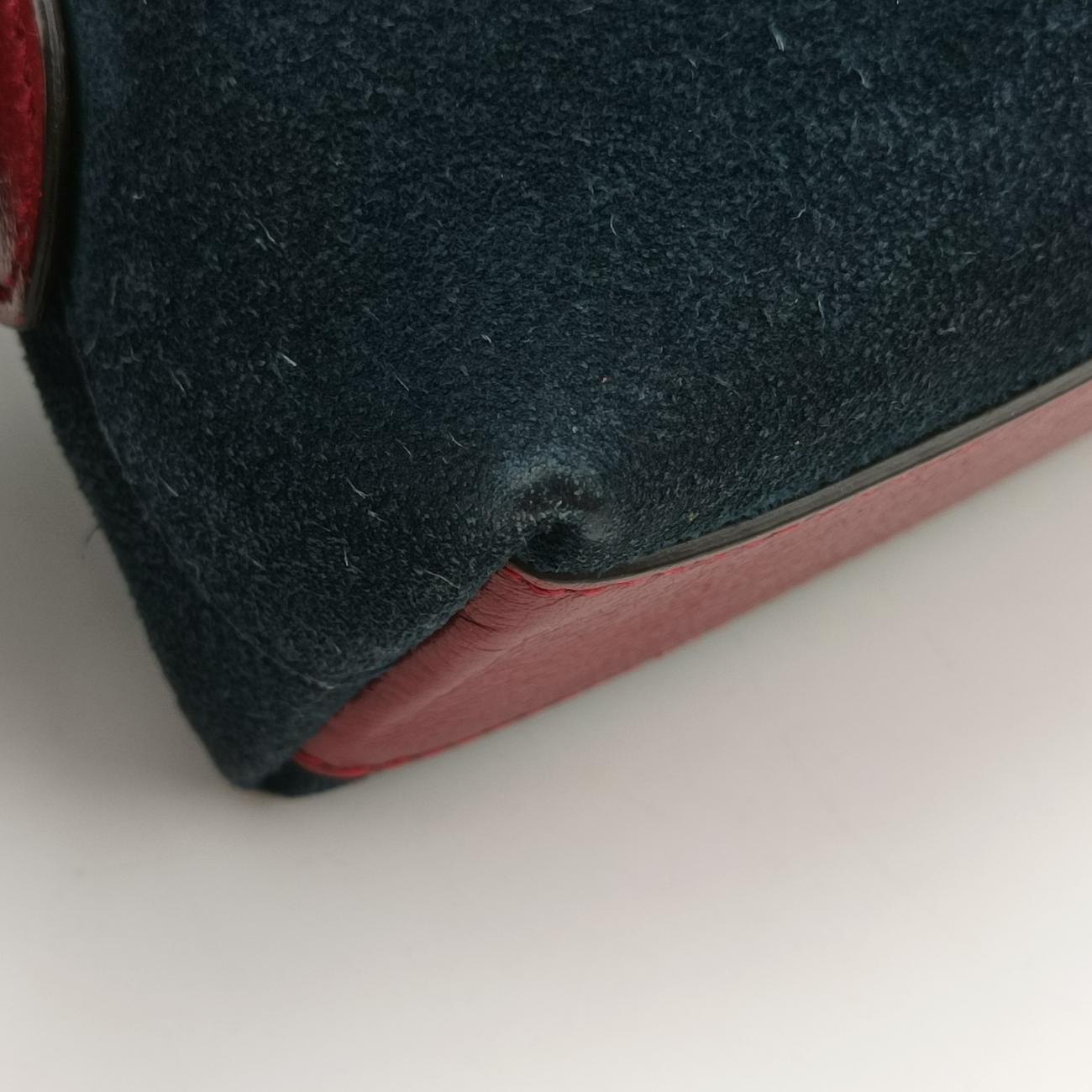 Pre-owned Gucci Ophidia Navy×red Suede 499621 shoulderbag | stylenewstar