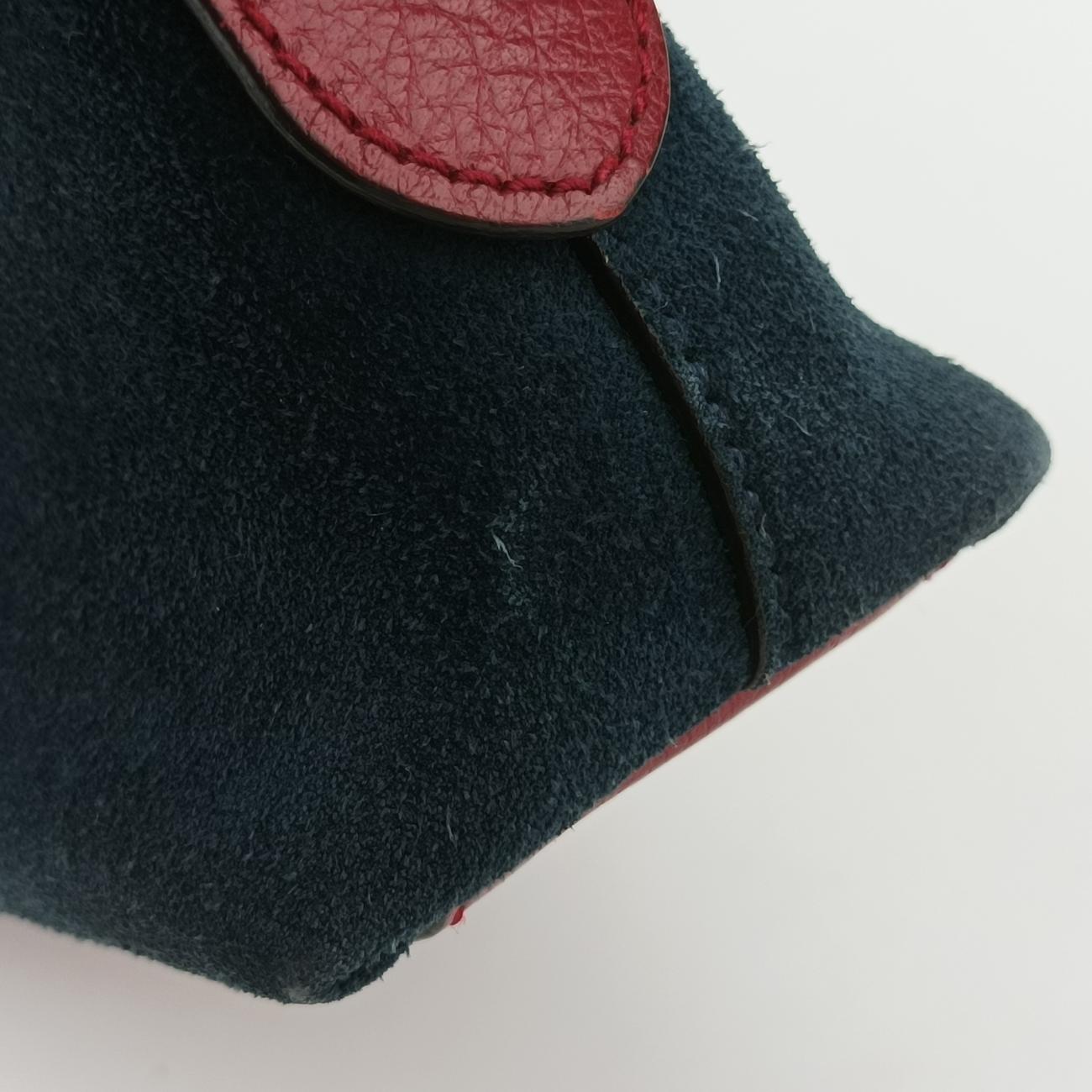 Pre-owned Gucci Ophidia Navy×red Suede 499621 shoulderbag | stylenewstar