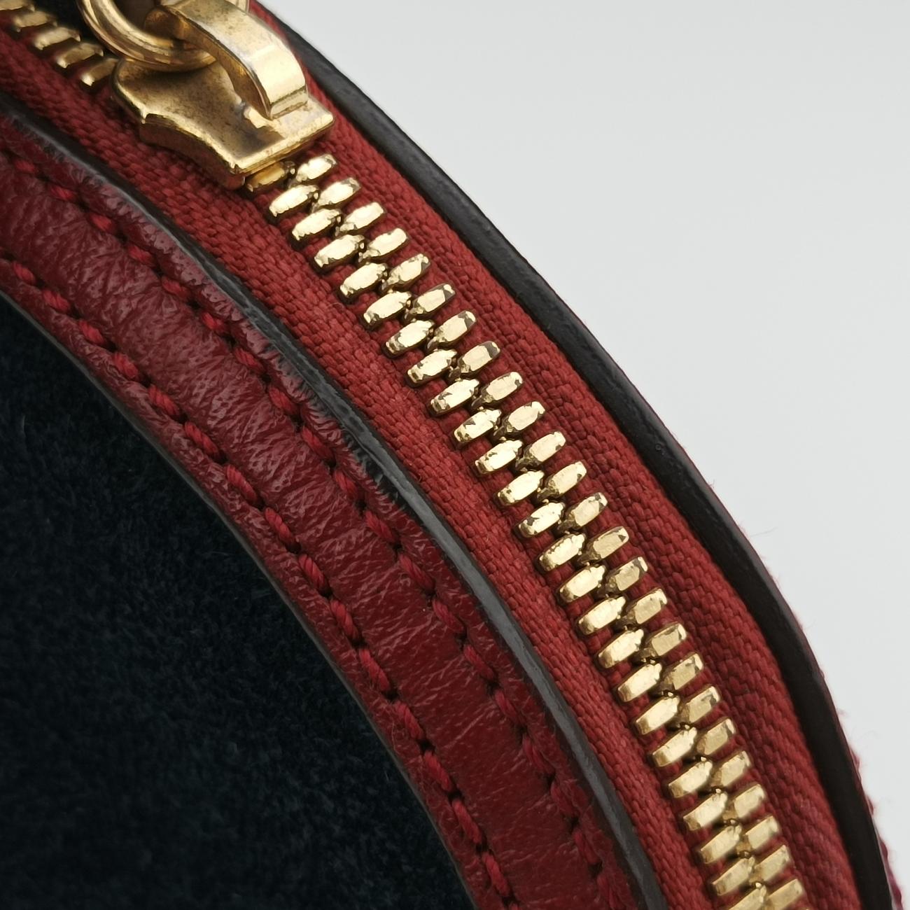 Pre-owned Gucci Ophidia Navy×red Suede 499621 shoulderbag | stylenewstar