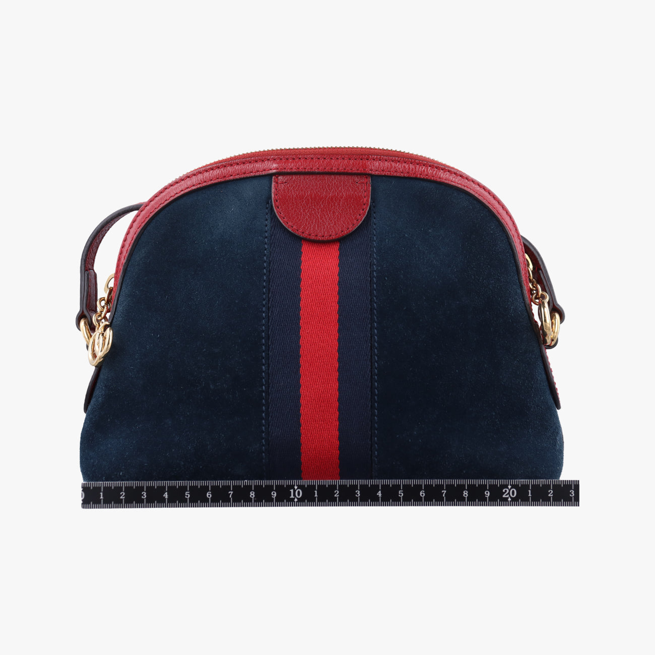 Pre-owned Gucci Ophidia Navy×red Suede 499621 shoulderbag | stylenewstar