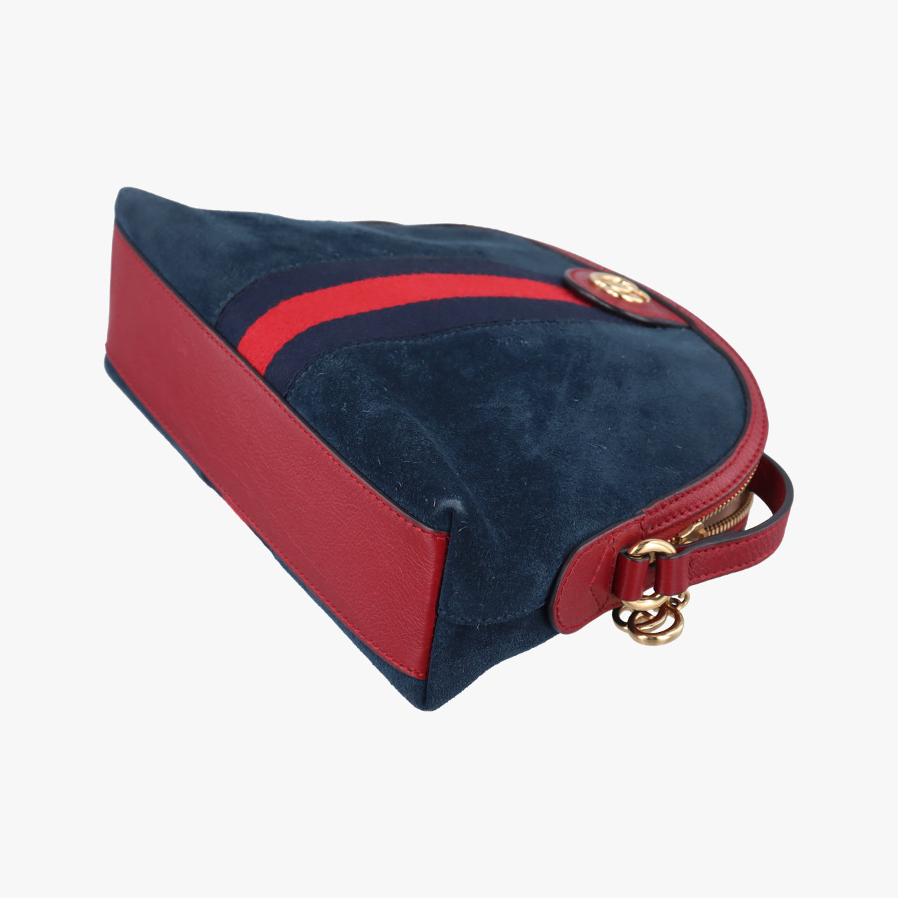 Pre-owned Gucci Ophidia Navy×red Suede 499621 shoulderbag | stylenewstar