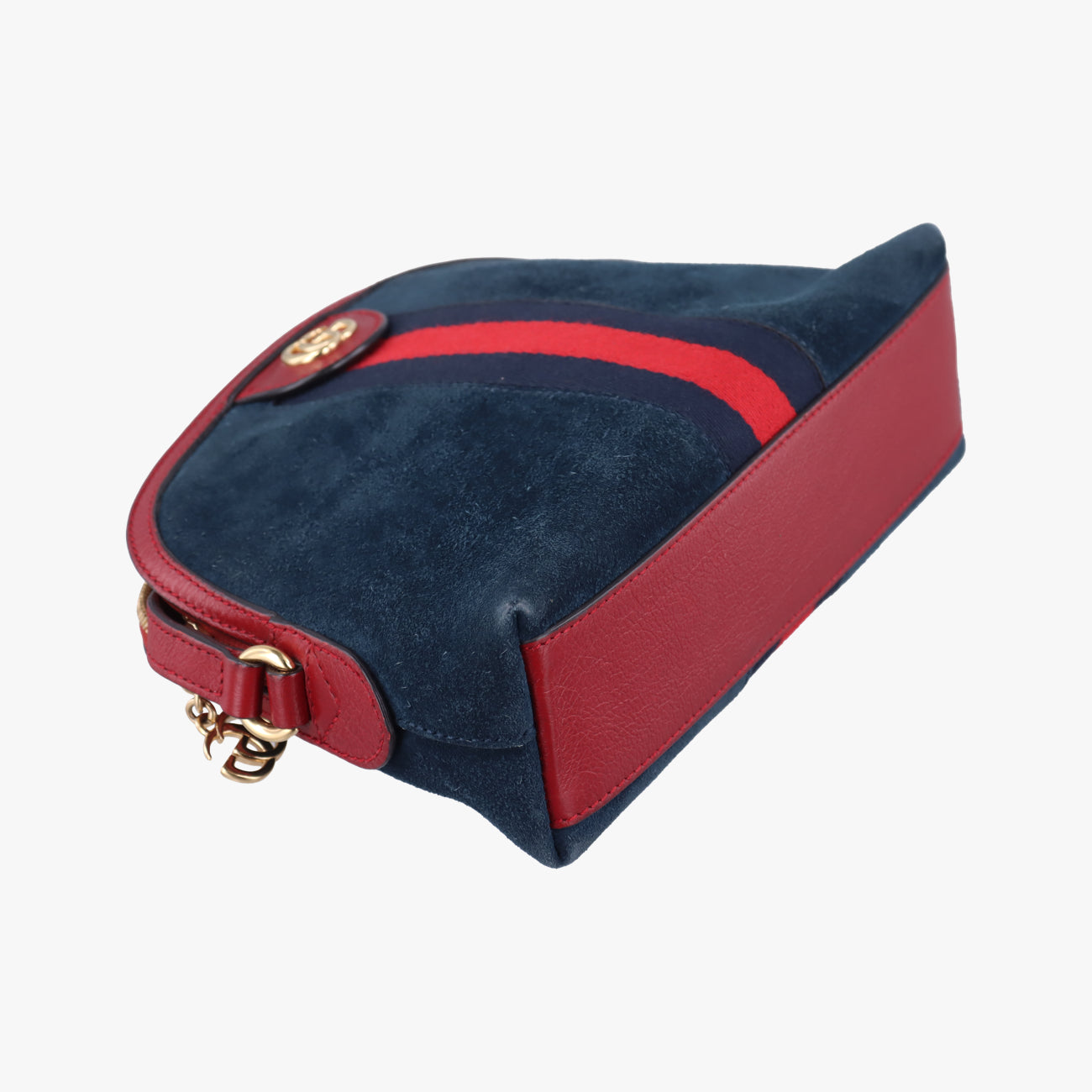 Pre-owned Gucci Ophidia Navy×red Suede 499621 shoulderbag | stylenewstar