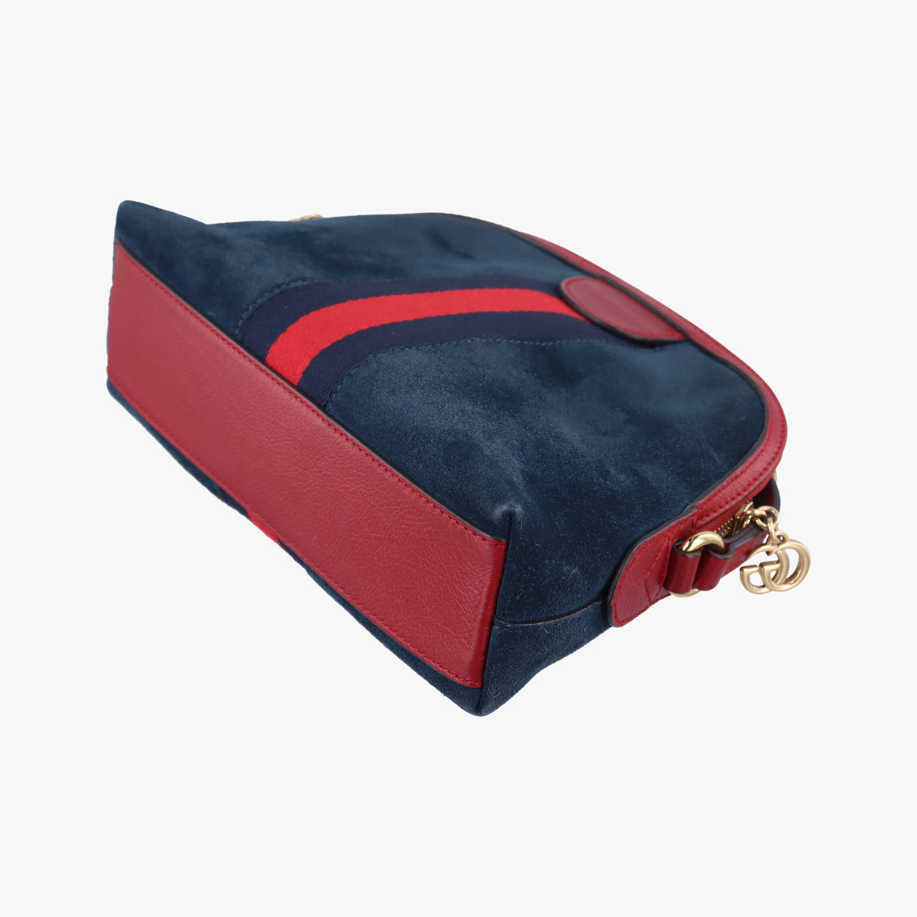 Pre-owned Gucci Ophidia Navy×red Suede 499621 shoulderbag | stylenewstar