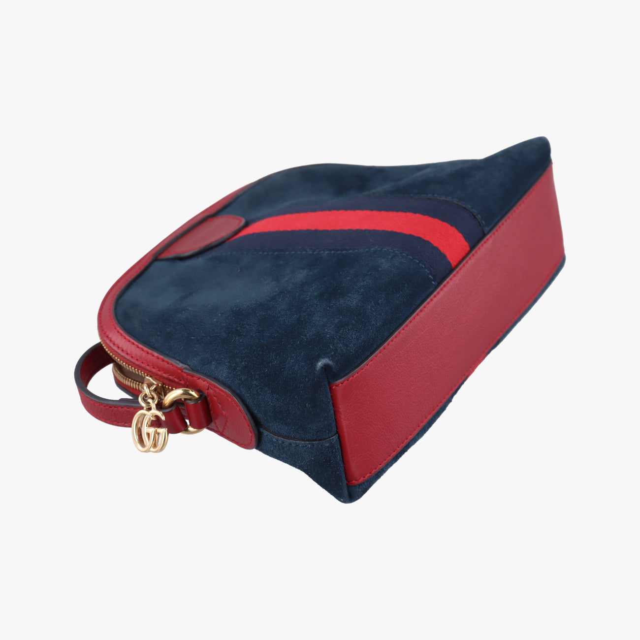 Pre-owned Gucci Ophidia Navy×red Suede 499621 shoulderbag | stylenewstar