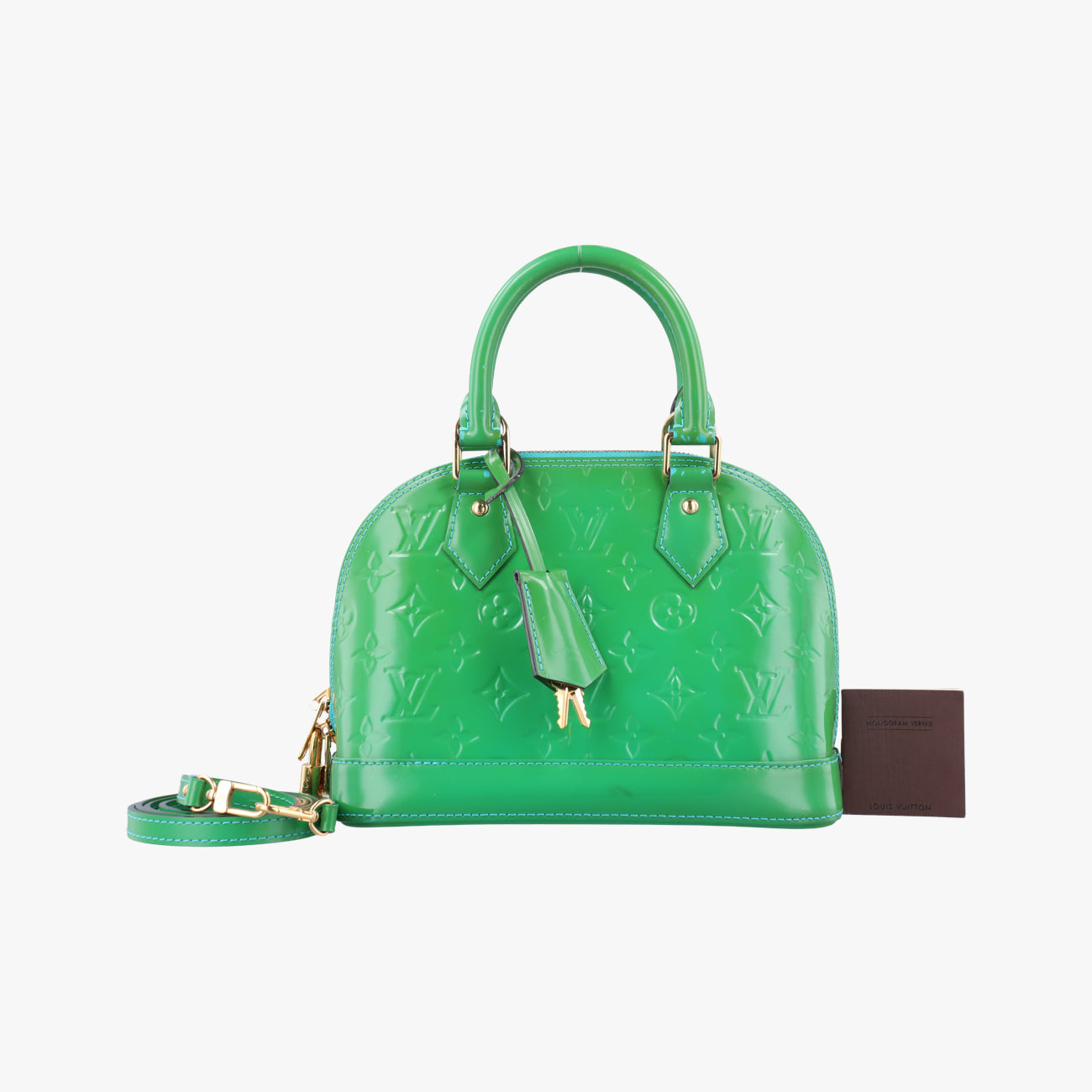 Pre-owned Louis Vuitton Alma BB Blue Lagon Vernis M91696 shoulderbag | stylenewstar