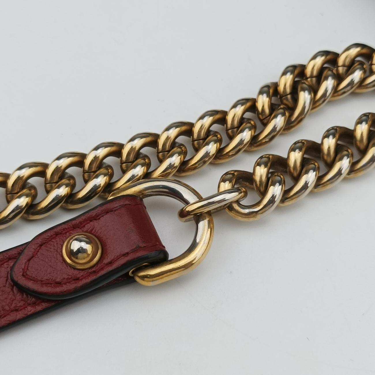 Pre-owned Gucci GG Marmont Black×red Leather 443497 shoulderbag | stylenewstar