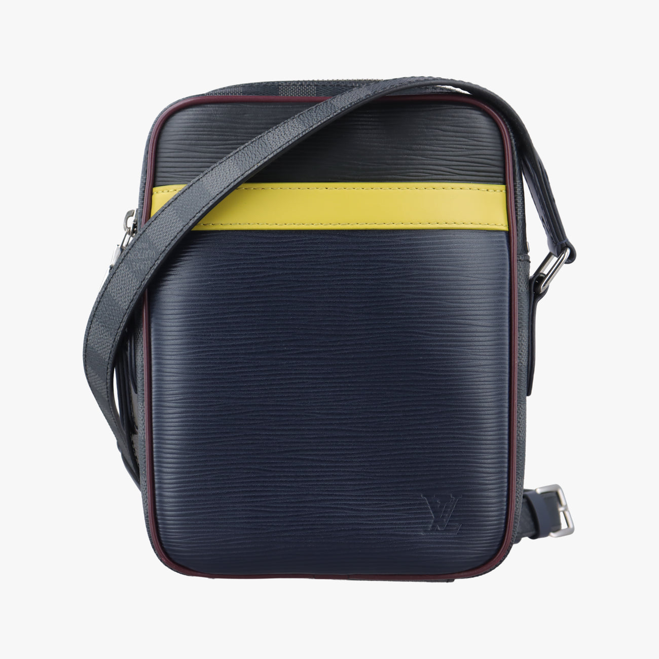 Pre-owned Louis Vuitton Danube Slim Navy x Yellowe x Noir Epi×DAMIER GRAPHITE M55100 shoulderbag | stylenewstar