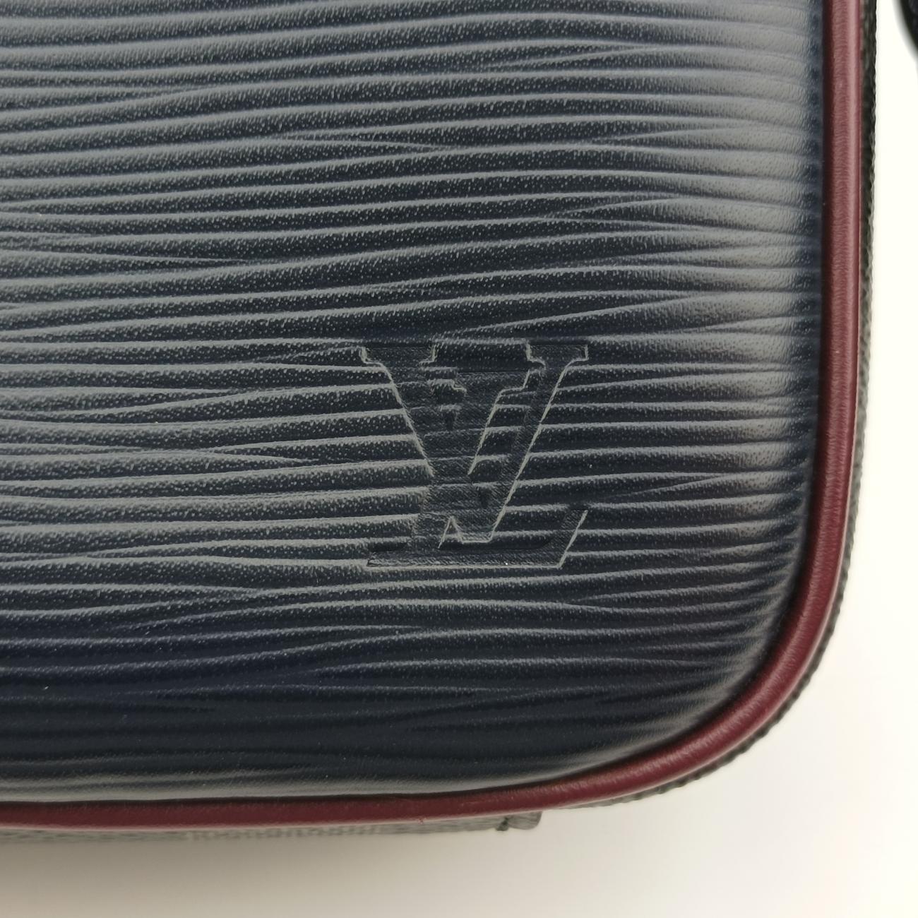 Pre-owned Louis Vuitton Danube Slim Navy x Yellowe x Noir Epi×DAMIER GRAPHITE M55100 shoulderbag | stylenewstar