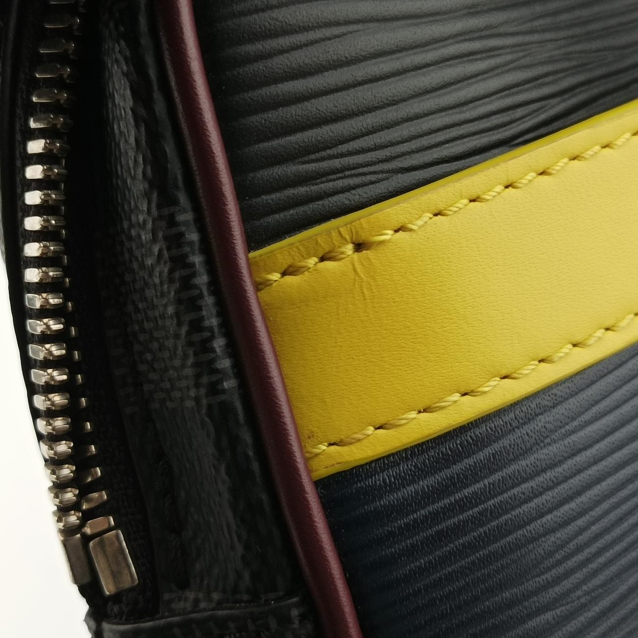 Pre-owned Louis Vuitton Danube Slim Navy x Yellowe x Noir Epi×DAMIER GRAPHITE M55100 shoulderbag | stylenewstar