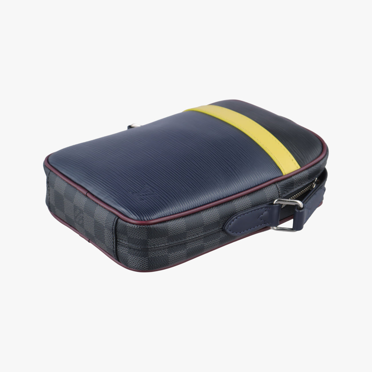 Pre-owned Louis Vuitton Danube Slim Navy x Yellowe x Noir Epi×DAMIER GRAPHITE M55100 shoulderbag | stylenewstar