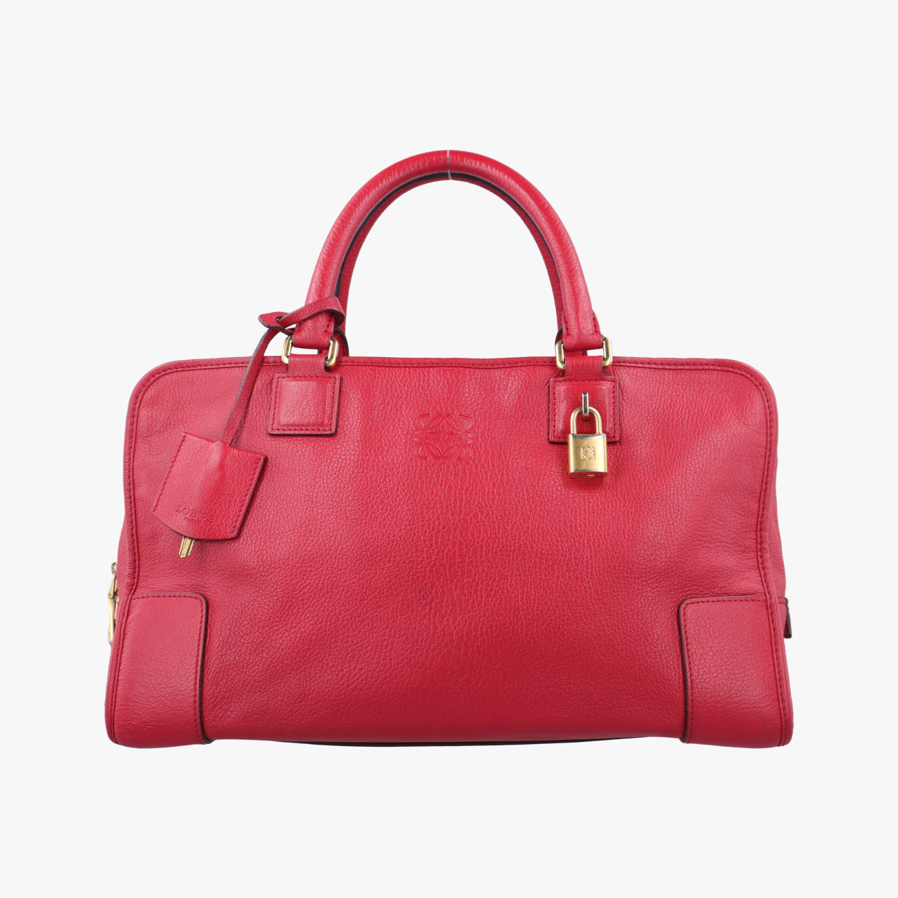 Pre-owned Loewe Amazona 36 Red Leather  handbag | stylenewstar