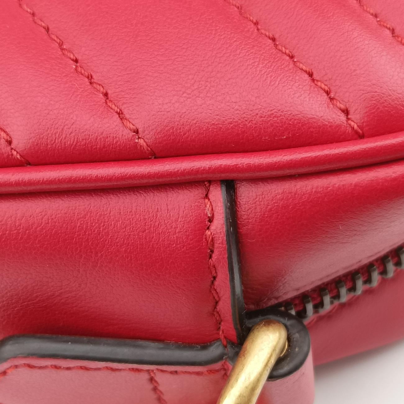 Secondhand Gucci GG Marmont Red Leather 448065 shoulderbag | stylenewstar