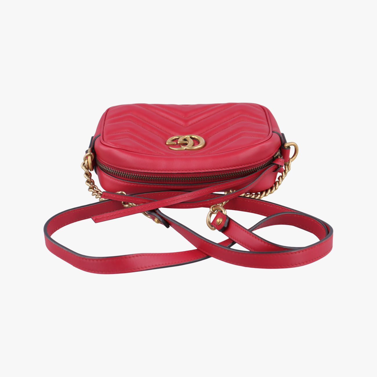 Secondhand Gucci GG Marmont Red Leather 448065 shoulderbag | stylenewstar