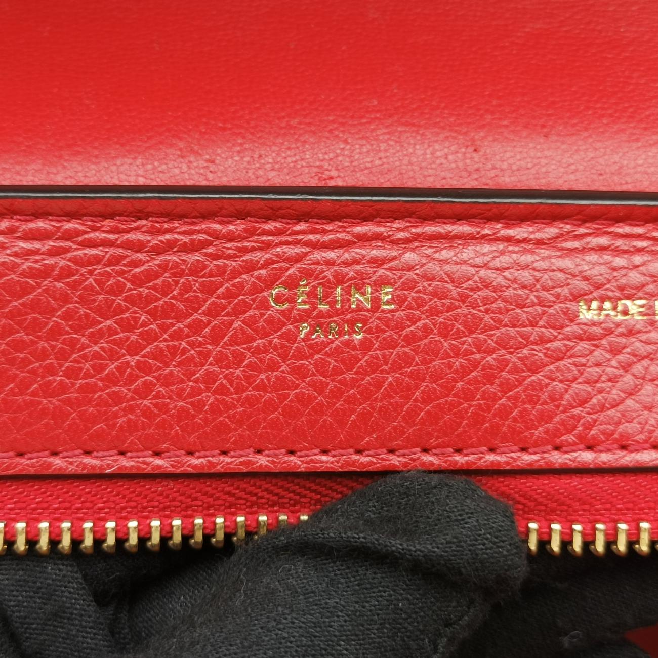 Pre-owned Celine Trapèze Red Leather × Suede  shoulderbag | stylenewstar