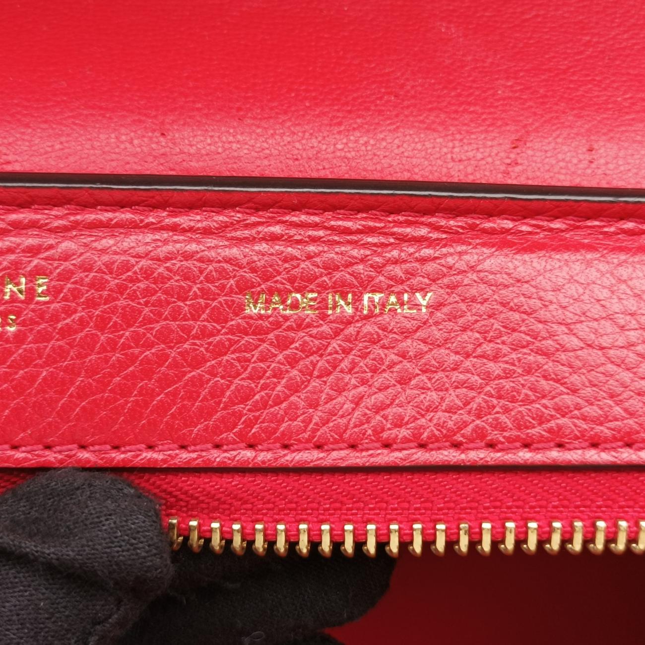 Pre-owned Celine Trapèze Red Leather × Suede  shoulderbag | stylenewstar