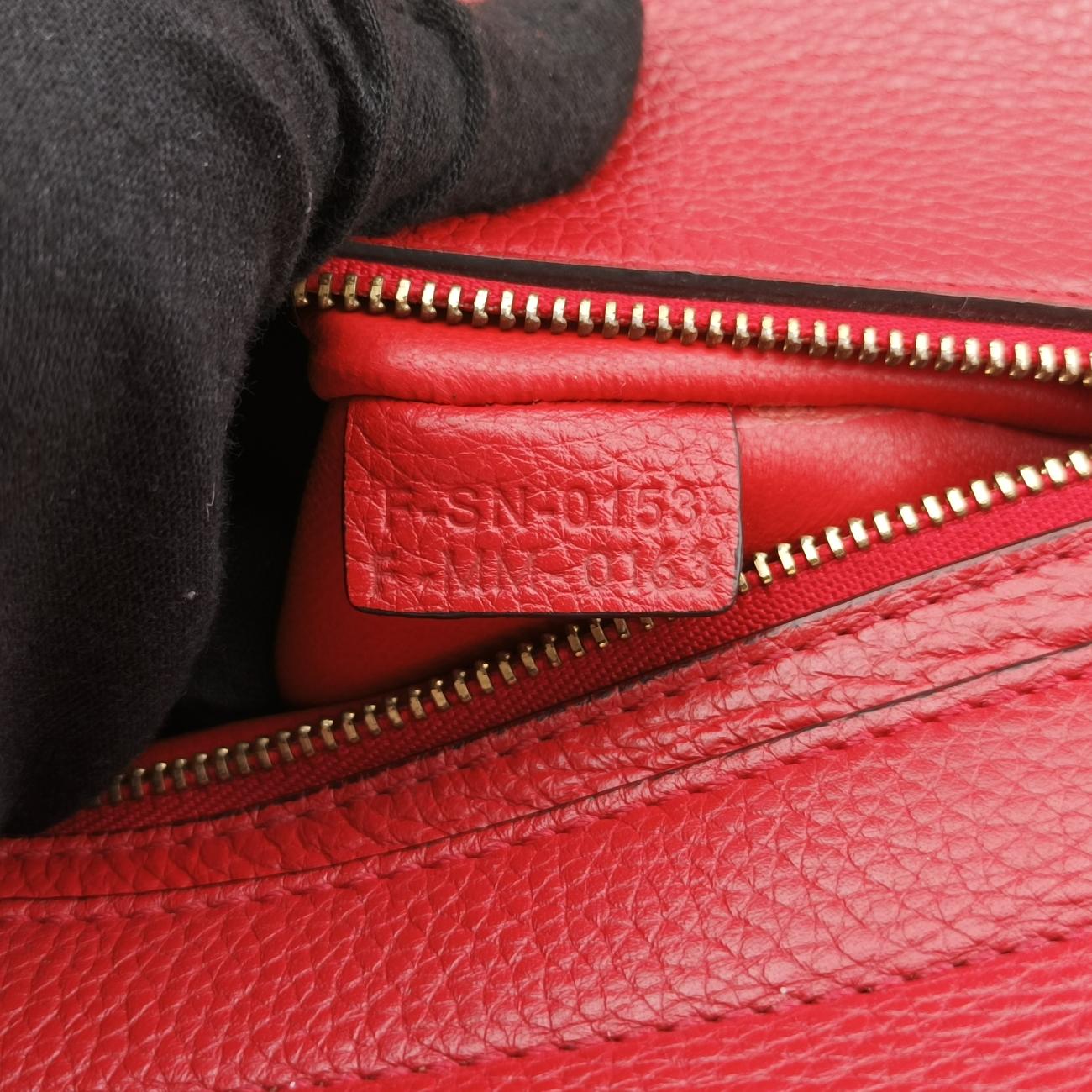 Pre-owned Celine Trapèze Red Leather × Suede  shoulderbag | stylenewstar