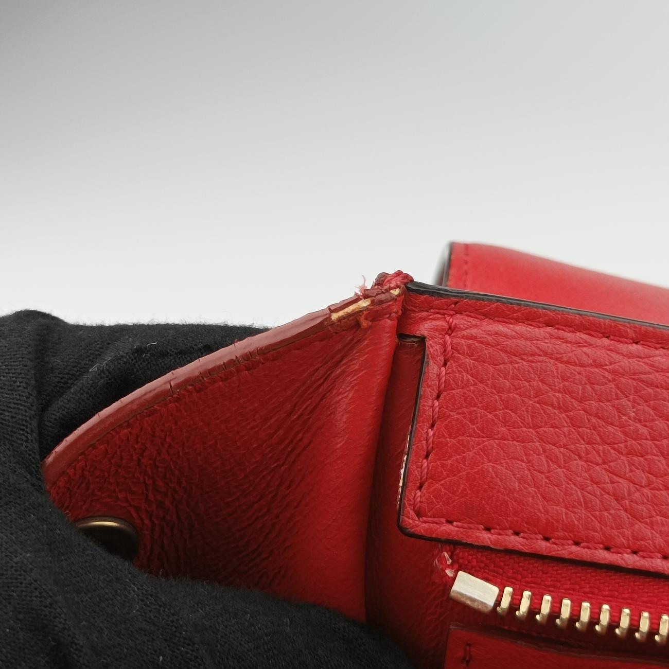 Pre-owned Celine Trapèze Red Leather × Suede  shoulderbag | stylenewstar