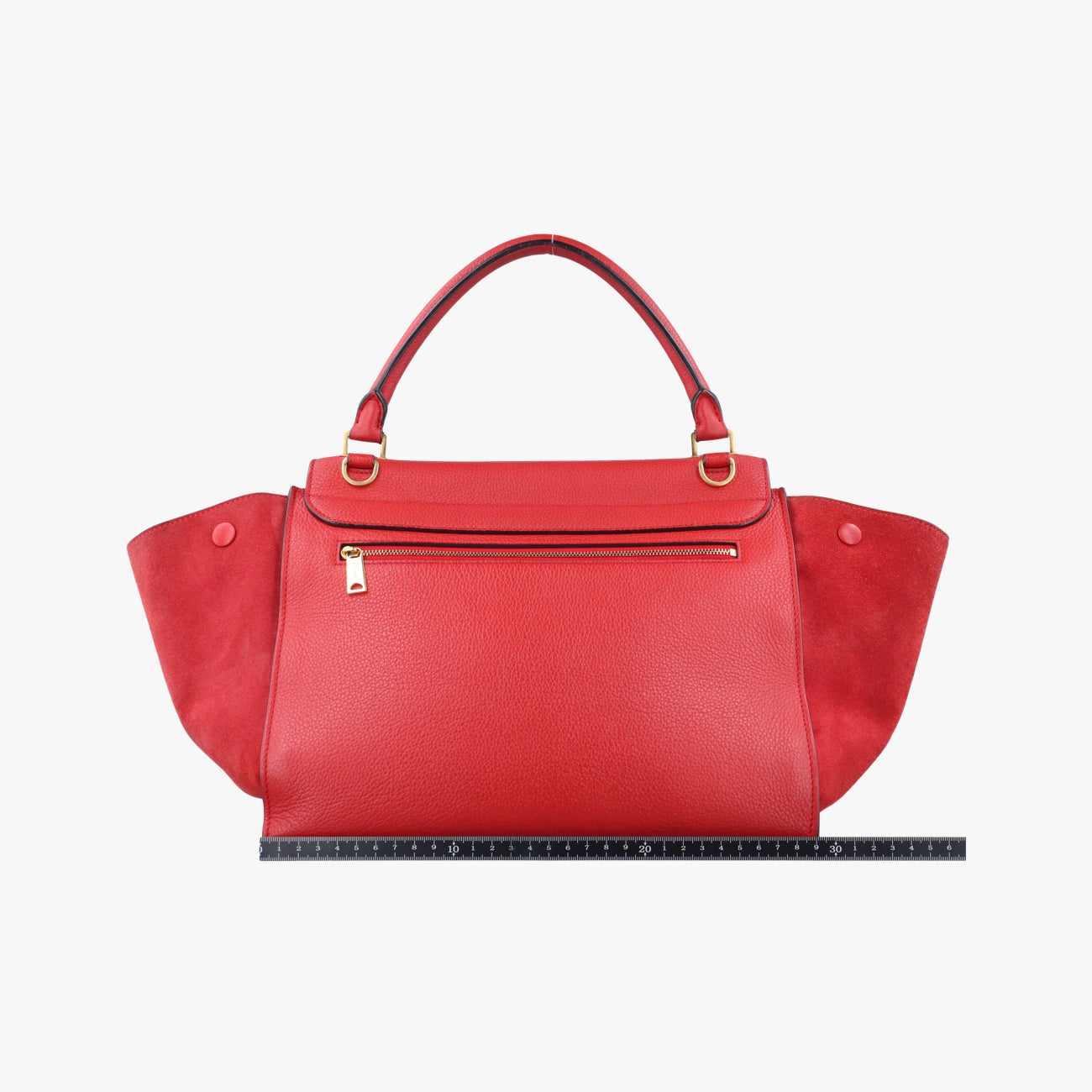 Pre-owned Celine Trapèze Red Leather × Suede  shoulderbag | stylenewstar