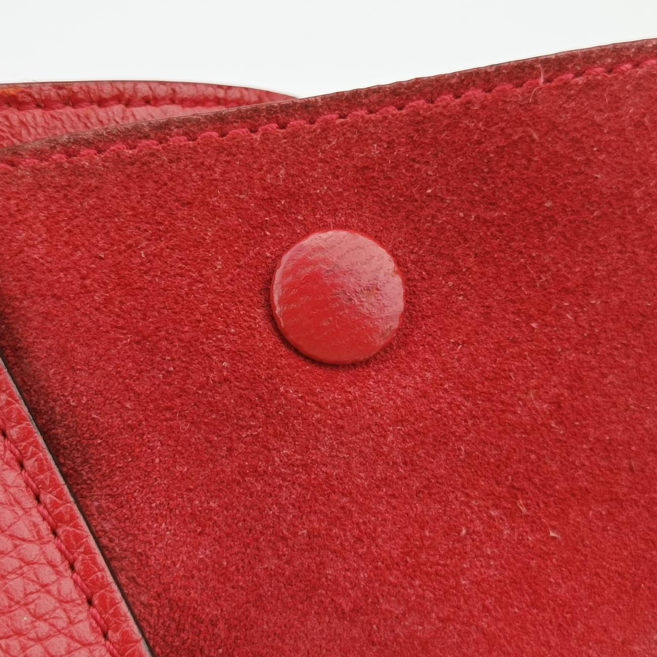 Pre-owned Celine Trapèze Red Leather × Suede  shoulderbag | stylenewstar