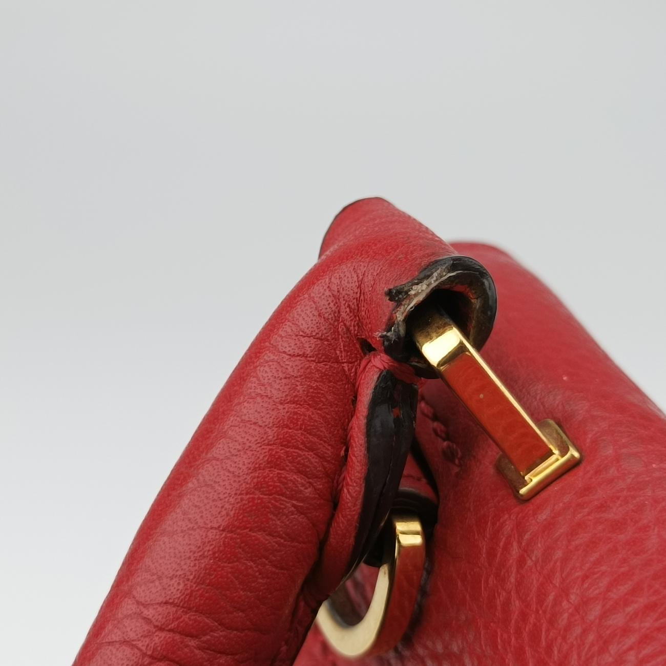 Pre-owned Celine Trapèze Red Leather × Suede  shoulderbag | stylenewstar