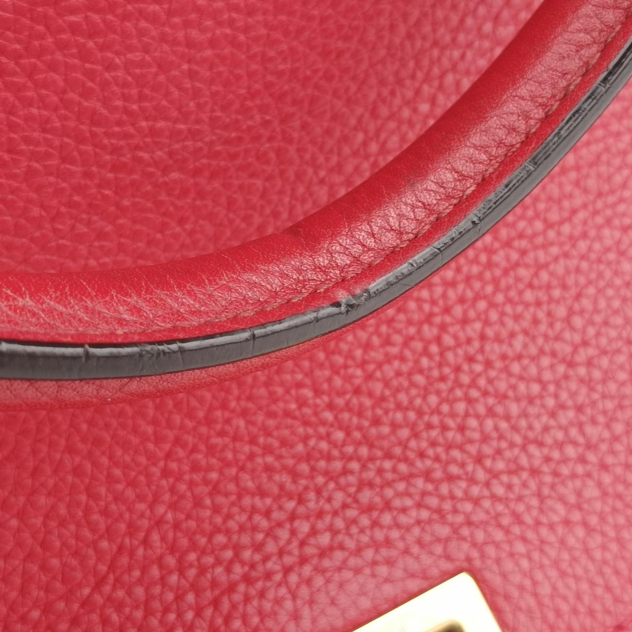 Pre-owned Celine Trapèze Red Leather × Suede  shoulderbag | stylenewstar