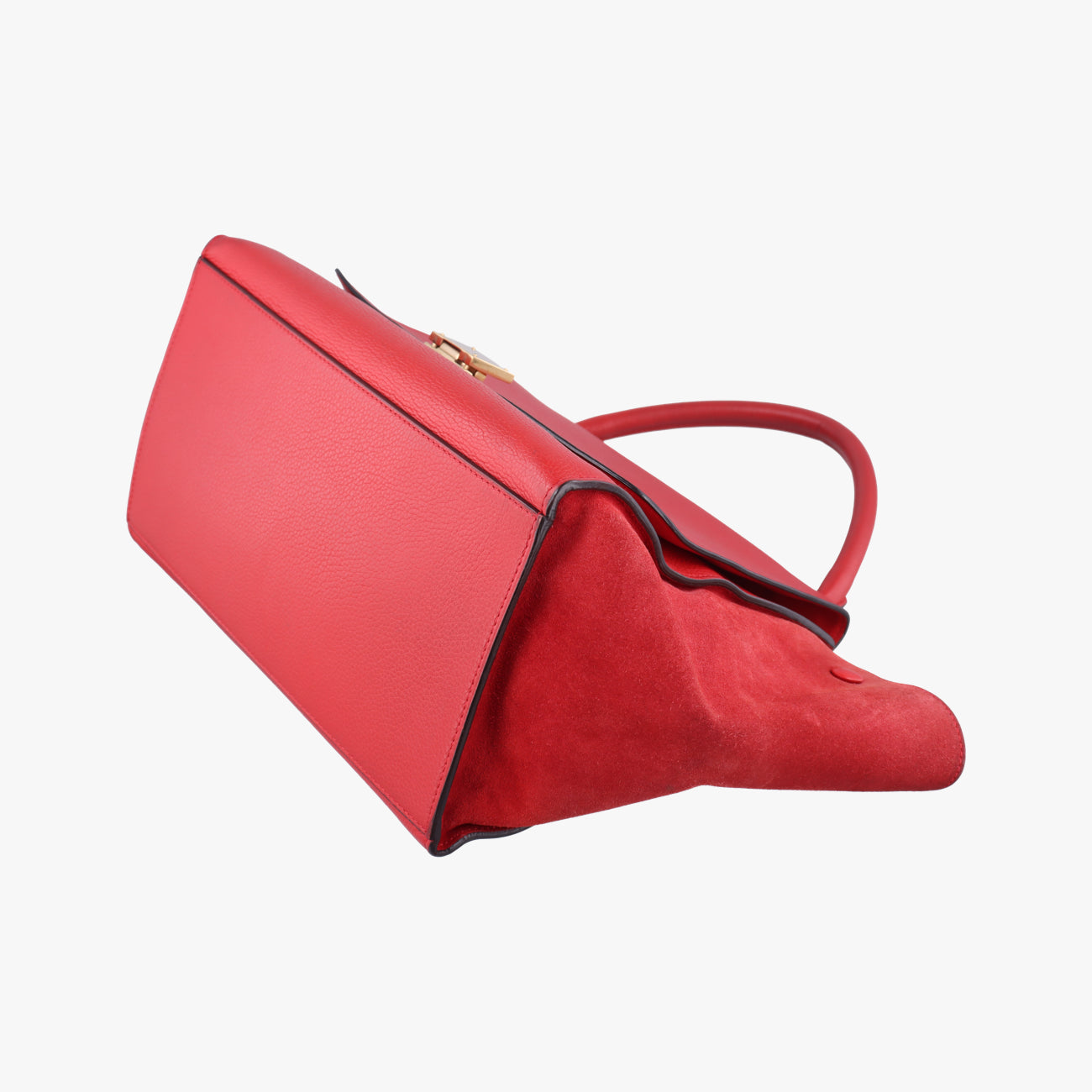 Pre-owned Celine Trapèze Red Leather × Suede  shoulderbag | stylenewstar