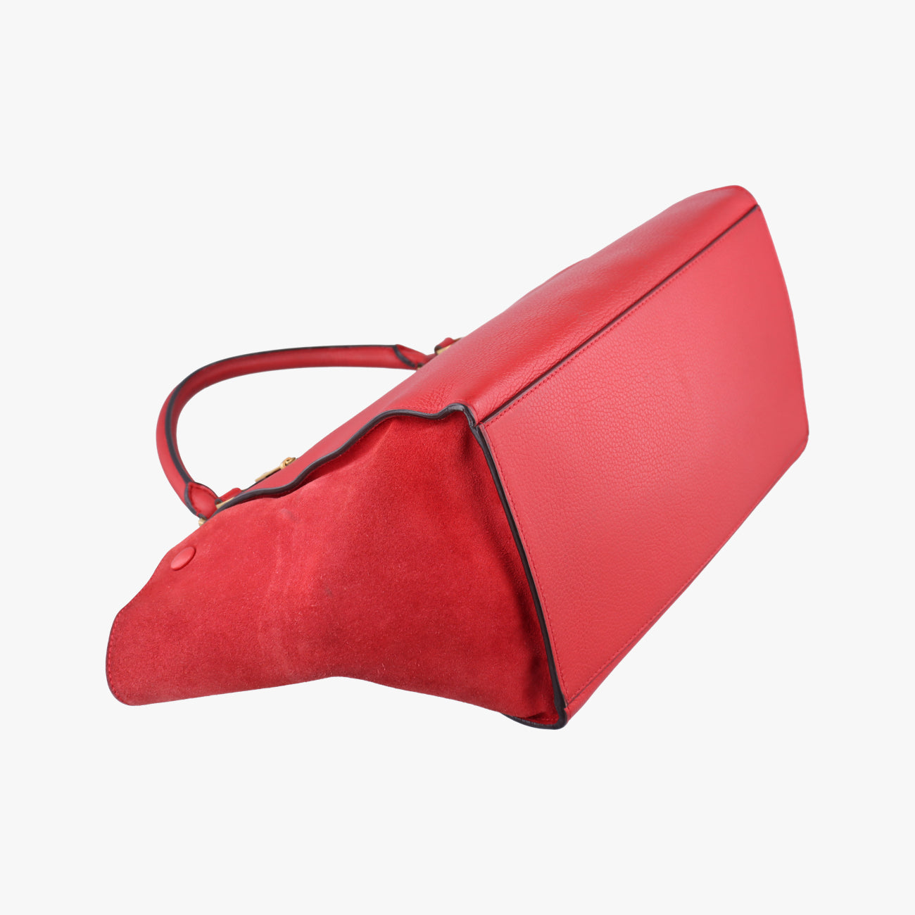 Pre-owned Celine Trapèze Red Leather × Suede  shoulderbag | stylenewstar