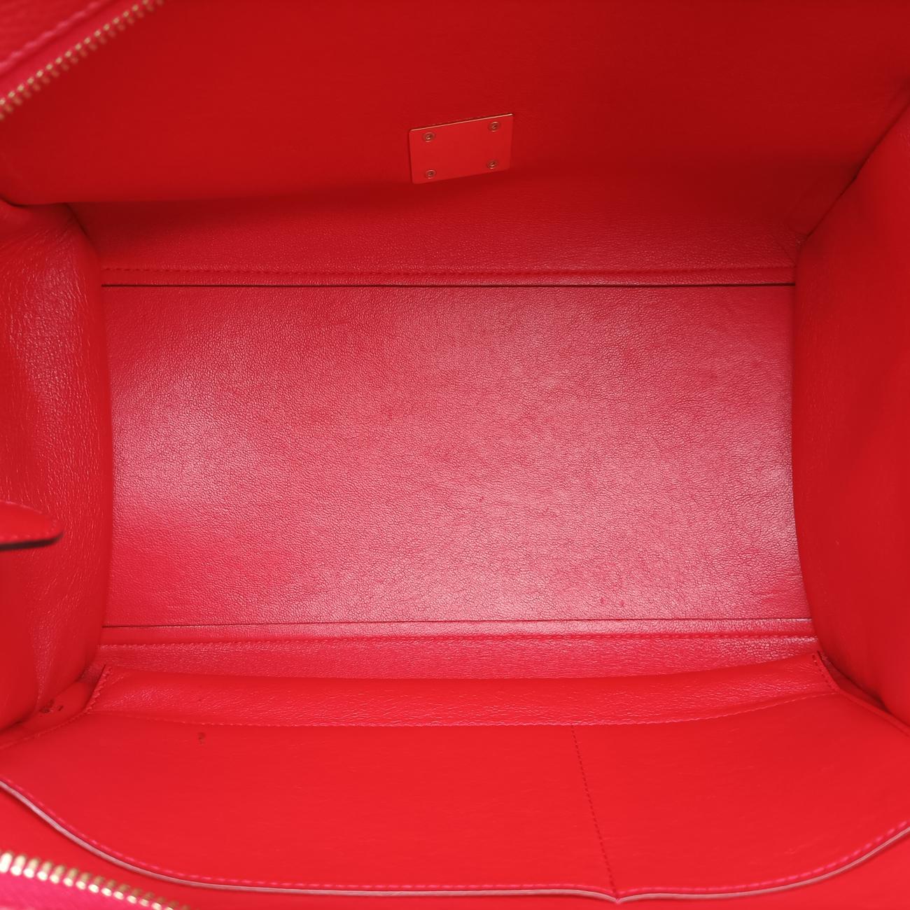 Pre-owned Celine Trapèze Red Leather × Suede  shoulderbag | stylenewstar