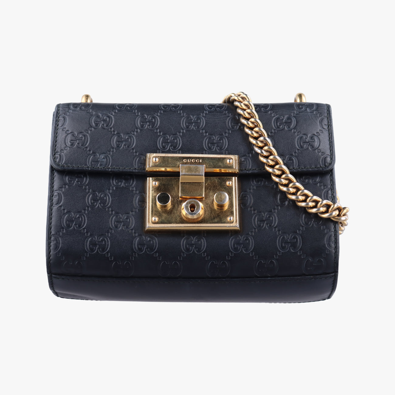 Pre-owned Gucci Padlock Black Leather 409487 shoulderbag | stylenewstar