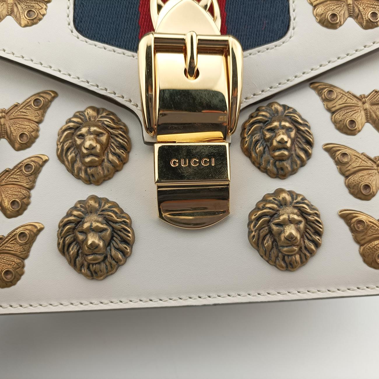 Pre-owned Gucci Sylvie White×multicolor Leather 470270 shoulderbag | stylenewstar