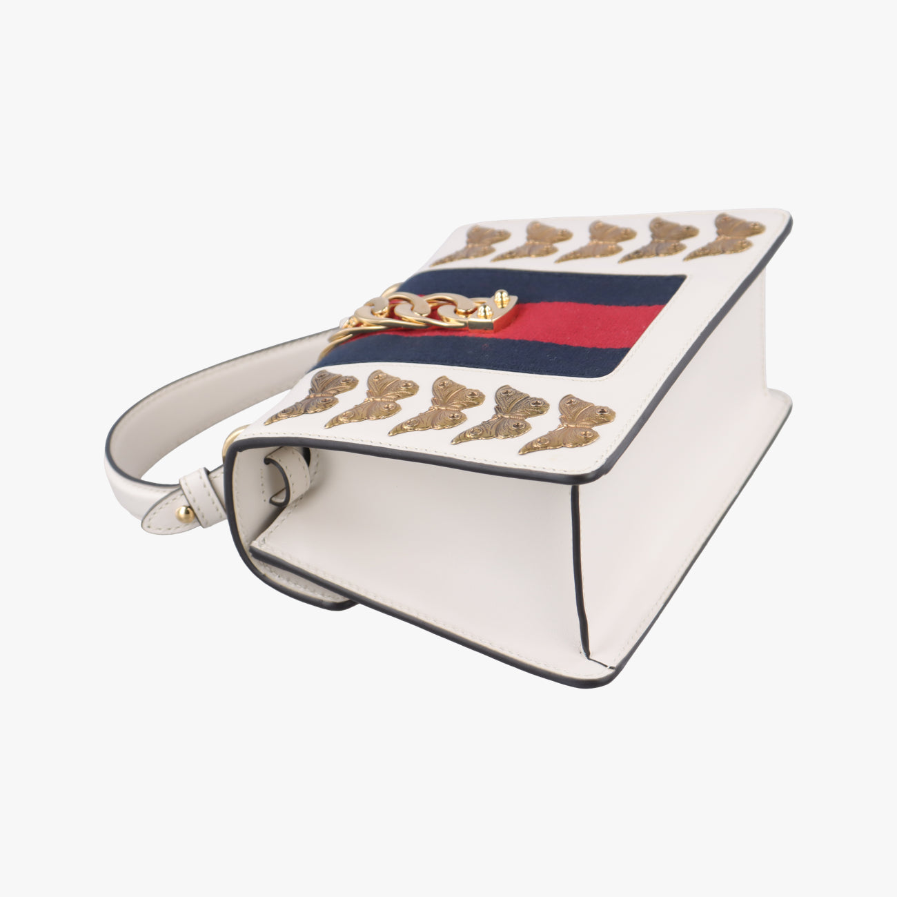 Pre-owned Gucci Sylvie White×multicolor Leather 470270 shoulderbag | stylenewstar