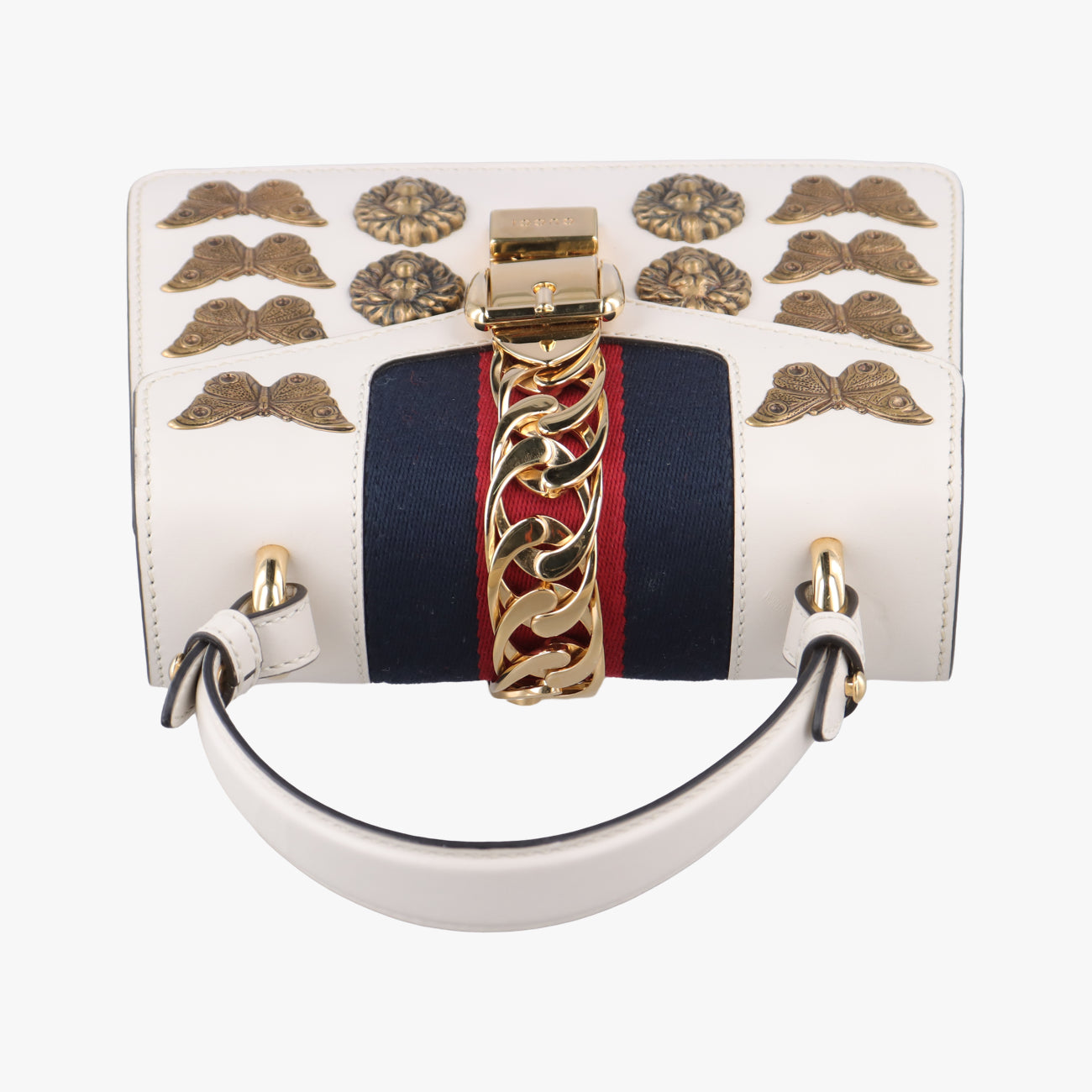 Pre-owned Gucci Sylvie White×multicolor Leather 470270 shoulderbag | stylenewstar