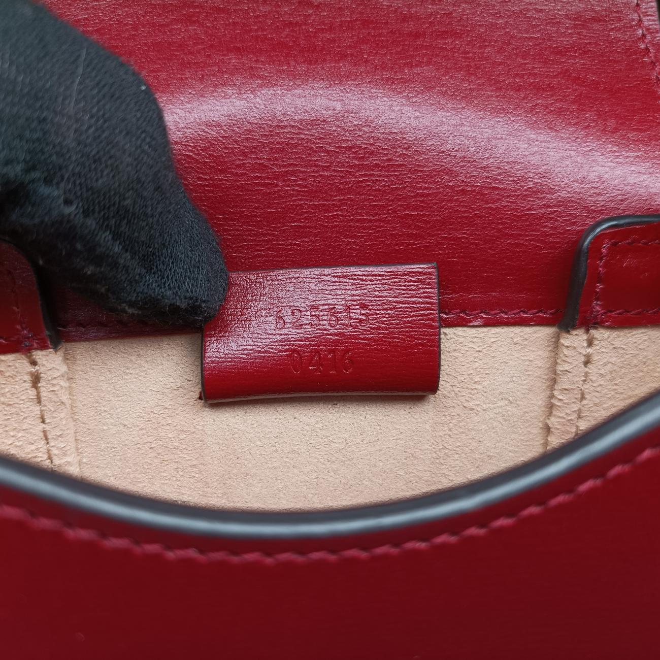 Pre-owned Gucci HORSEBIT 1955 Red Leather 625615 shoulderbag | stylenewstar