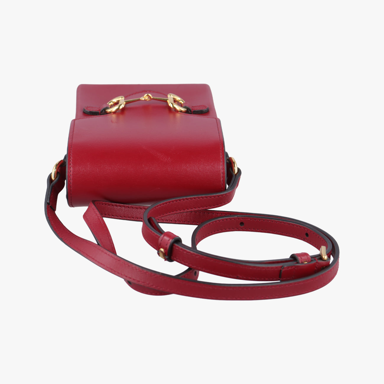 Pre-owned Gucci HORSEBIT 1955 Red Leather 625615 shoulderbag | stylenewstar
