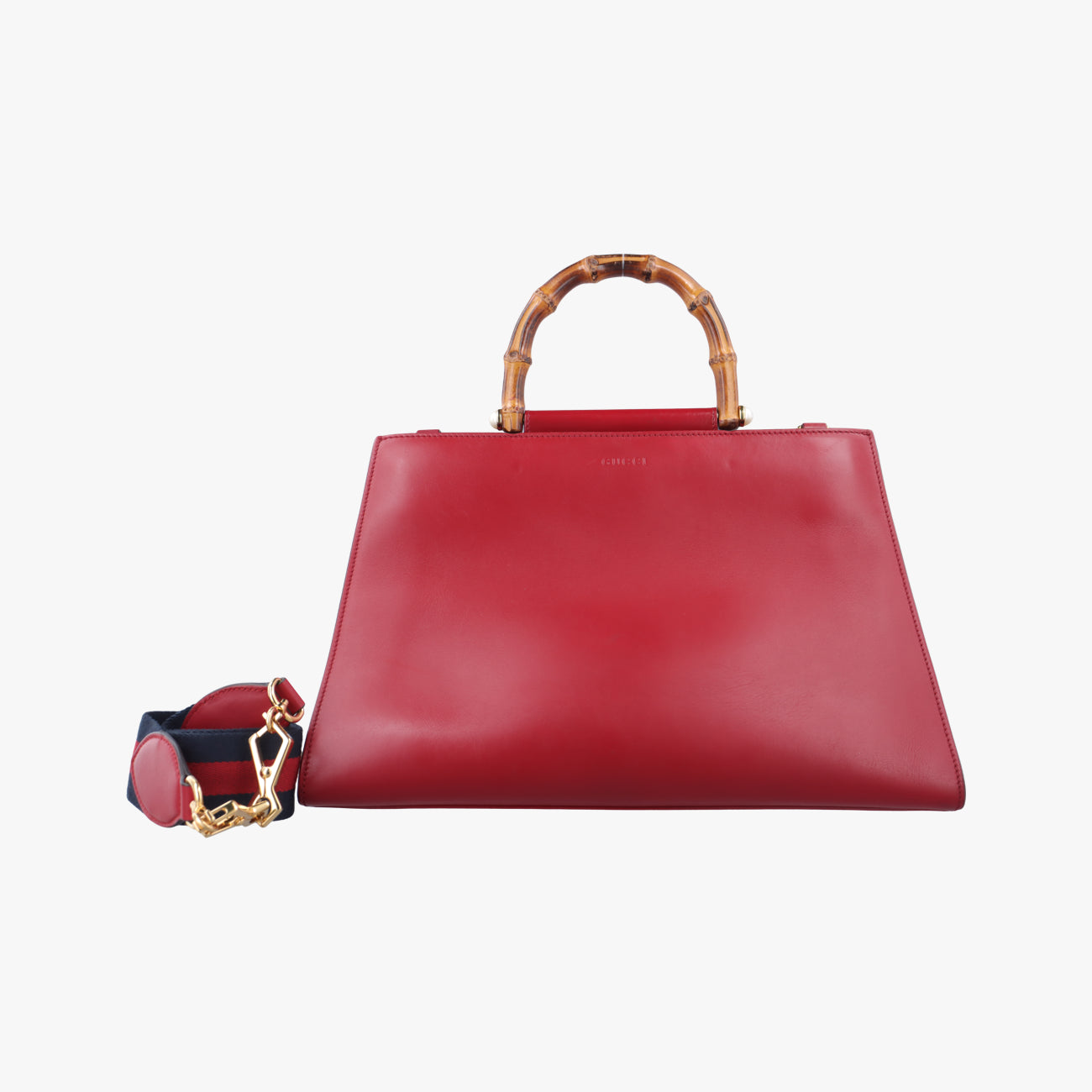 Secondhand Gucci Bamboo Web Nymphaea Red Leather 453764 shoulderbag | stylenewstar