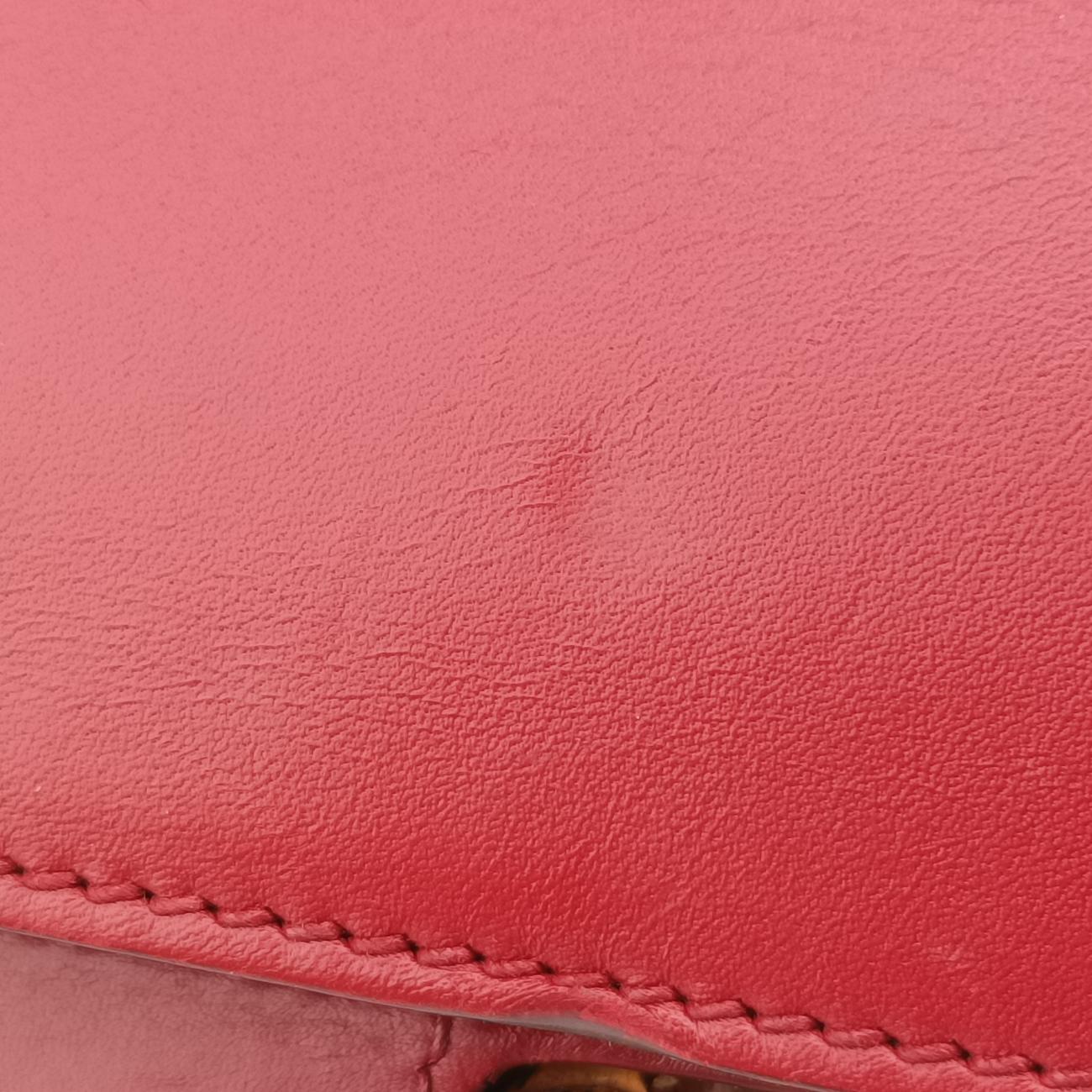 Secondhand Gucci Bamboo Web Nymphaea Red Leather 453764 shoulderbag | stylenewstar