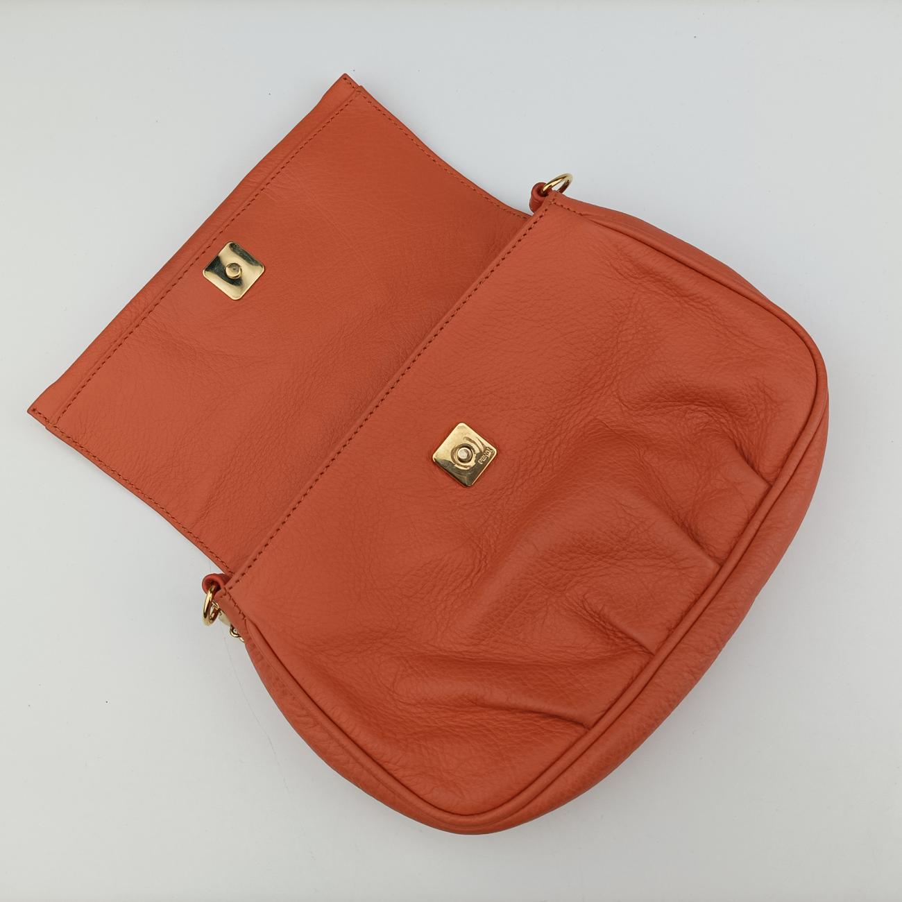 Vintage Fendi Fendista Pochette Orange Leather 8M0276 shoulderbag | stylenewstar