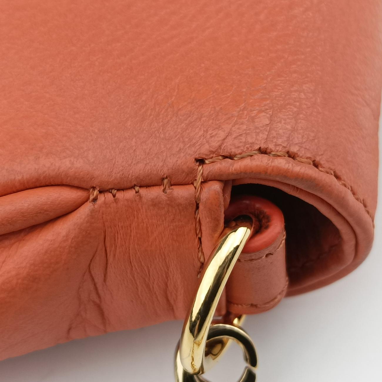 Vintage Fendi Fendista Pochette Orange Leather 8M0276 shoulderbag | stylenewstar