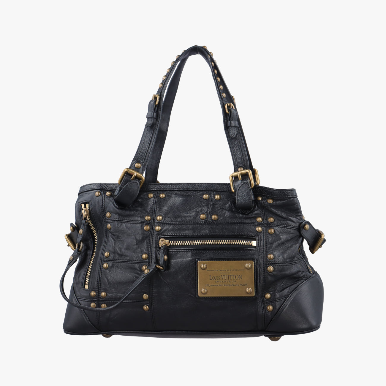 Pre-owned Louis Vuitton 2007 Cruise Collection Rivet Noir Leather M95346 shoulderbag | stylenewstar