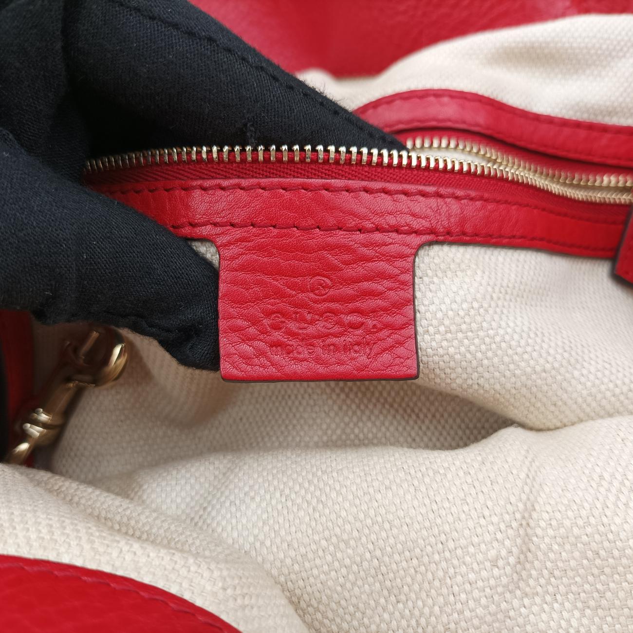 Pre-owned Gucci Soho Red Leather 282308 handbag | stylenewstar