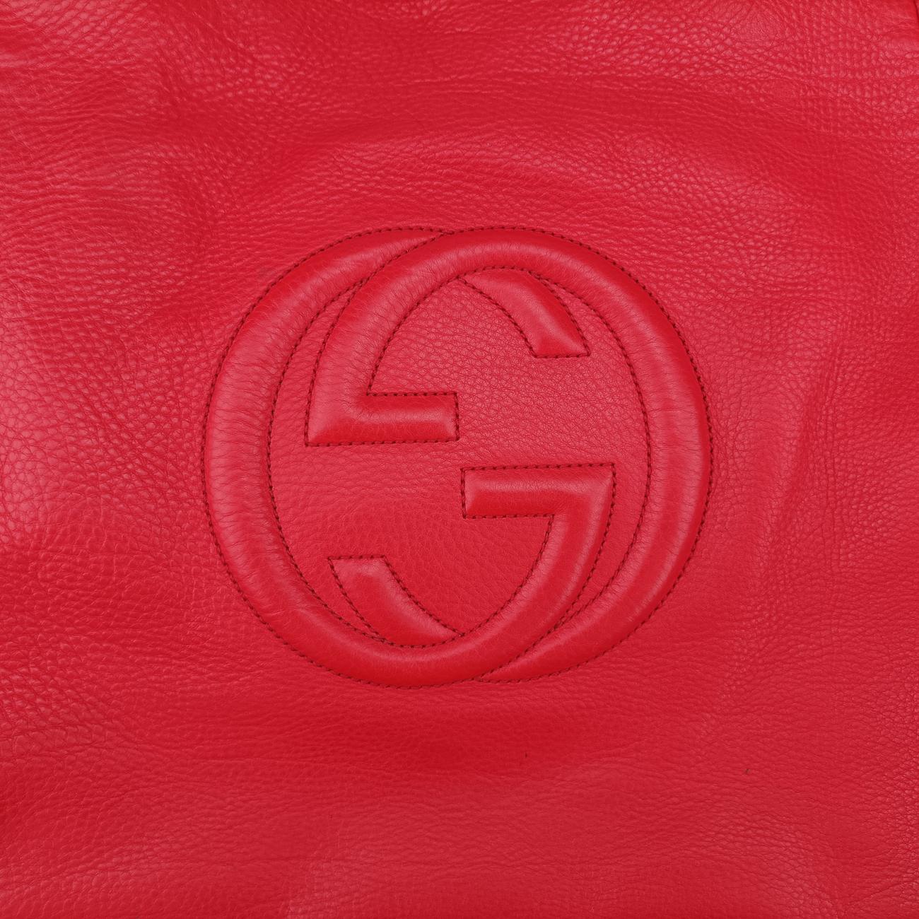 Pre-owned Gucci Soho Red Leather 282308 handbag | stylenewstar
